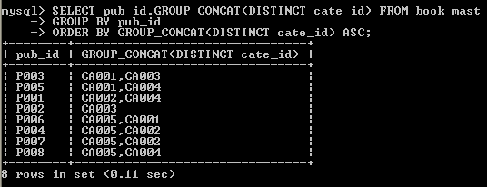 example aggregate functions and grouping group_concat with order by