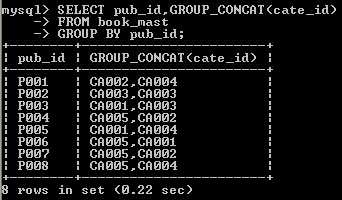 example aggregate functions and grouping group_concat
