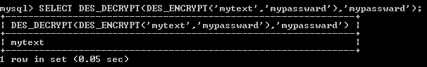 MySQL DES_DECRYPT()