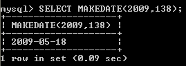 MySQL MAKEDATE()