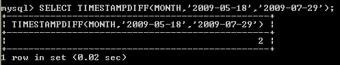 MySQL TIMESTAMPDIFF()