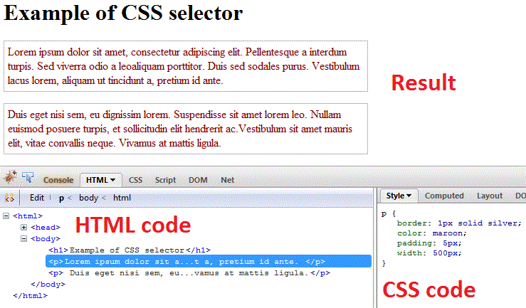CSS selectors - CSS tutorials - w3resource