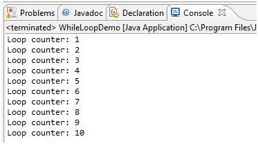 Java While Loop - w3resource