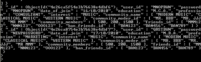 Update data in MongoDB with update() function - w3resource