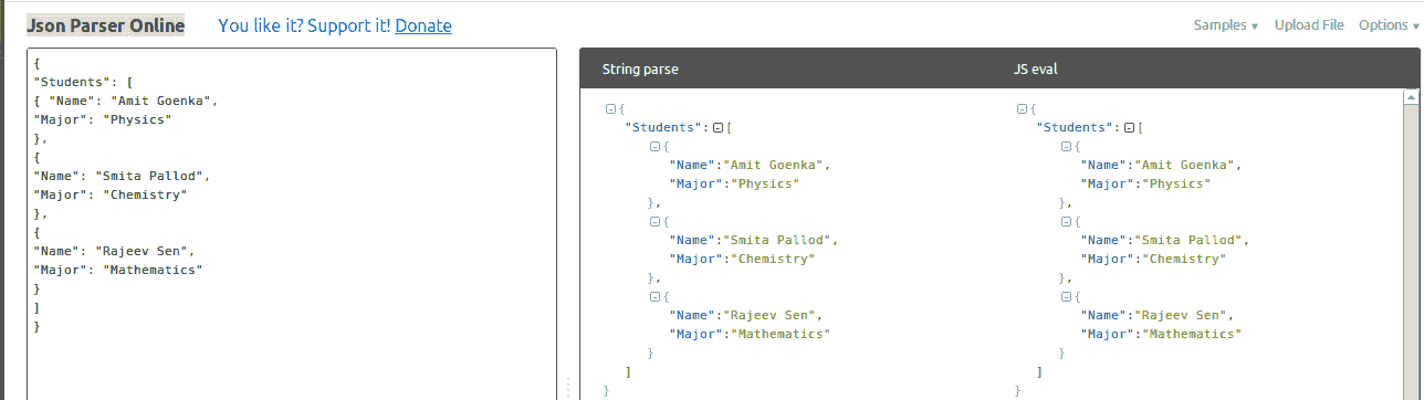 JSON Parser online