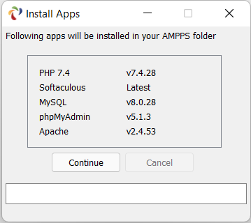 ampps install apps.