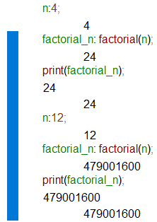 wxMaxima: calculate the factorial.
