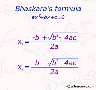 C Programming: Print the roots of Bhaskara’s formula from the given three floating numbers 