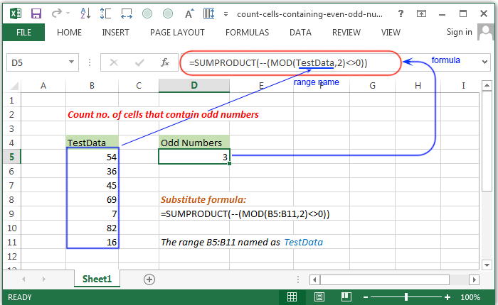 Count no. of cells that contain positive numbers