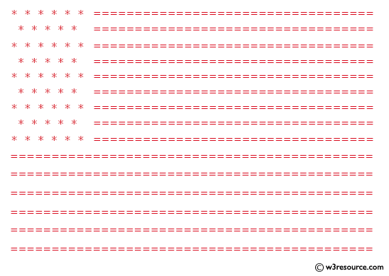 C++ Exercises: Print an American flag on the screen