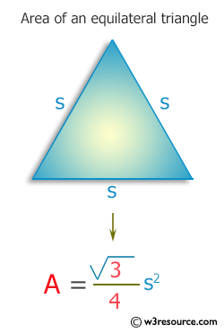 C++ Exercises: Calculate area of an equilateral triangle