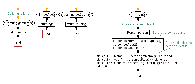 Flowchart: Person class. 