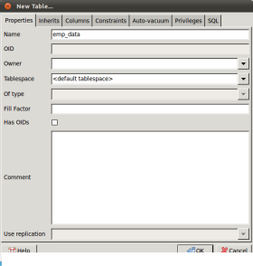 create table pgadmin step3