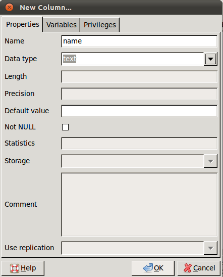 create table pgadmin step4