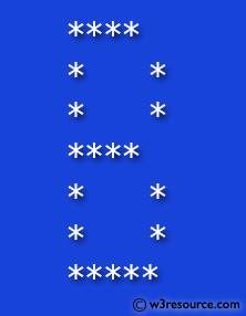 C# Sharp Exercises: Display alphabet pattern like B with an asterisk