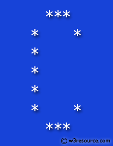 C# Sharp Exercises: Display alphabet pattern like C with an asterisk