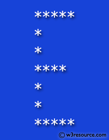 C# Sharp Exercises: Display alphabet pattern like E with an asterisk