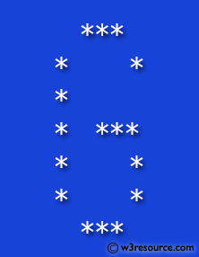 C# Sharp Exercises: Display alphabet pattern like G with an asterisk