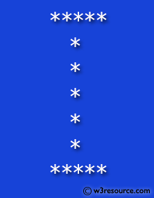 C# Sharp Exercises: Display alphabet pattern like I with an asterisk