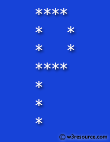 C# Sharp Exercises: Display alphabet pattern like P with an asterisk