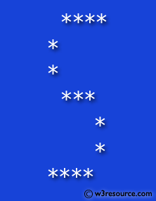 C# Sharp Exercises: Display alphabet pattern like S with an asterisk