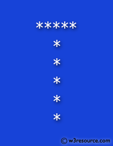 C# Sharp Exercises: Display alphabet pattern like T with an asterisk