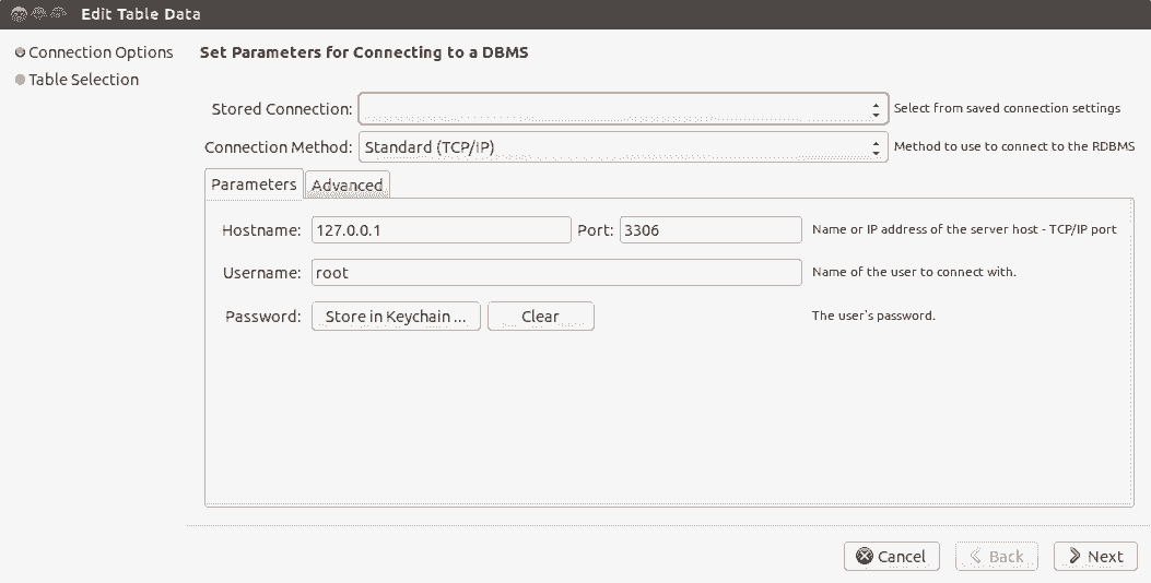 MySQL Workbench Edit table data step 1