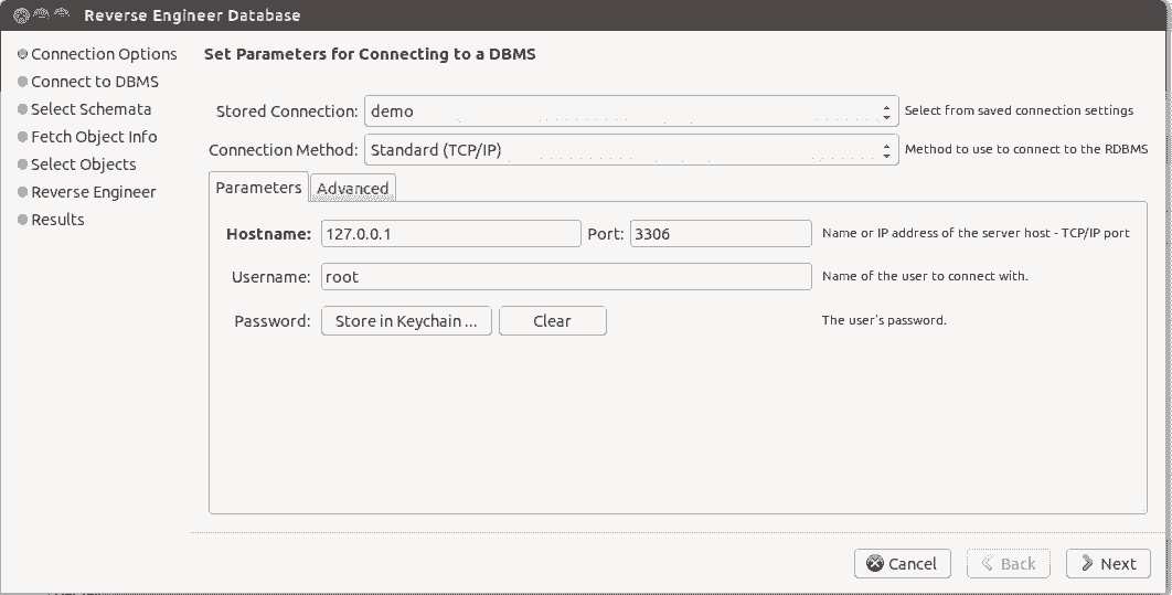 MySQL Workbench eer step 1