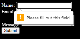 JavaScript form validation - Display error for empty fields.