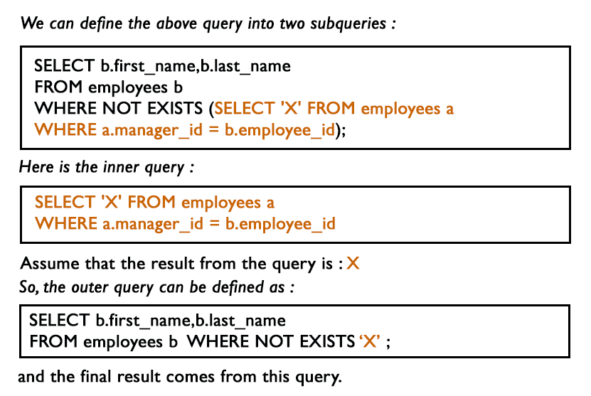 MySQL SubQueries: Find the names of the employees who are not supervisors