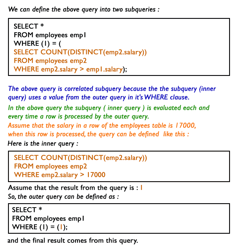 MySQL SubQueries: Query to get nth max salaries of employees.