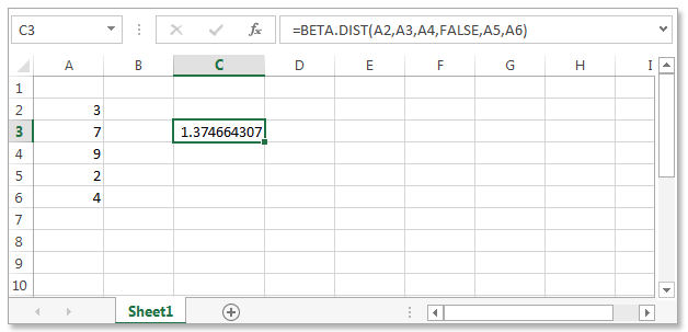 excel beta dot dist