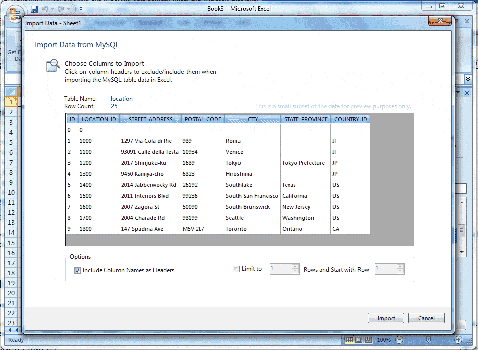 MySQL for excel-1