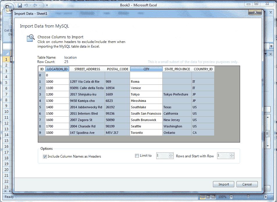 MySQL for excel-1