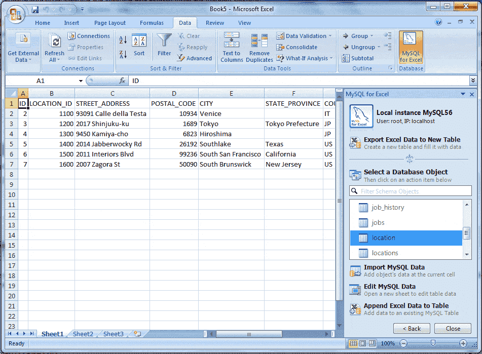 MySQL for excel-1