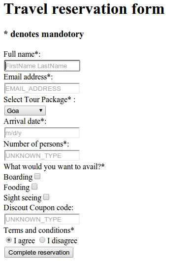 HTML Form