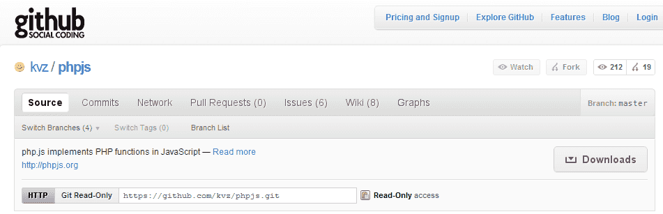 php.js github download