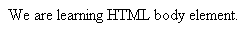 html body tag and element