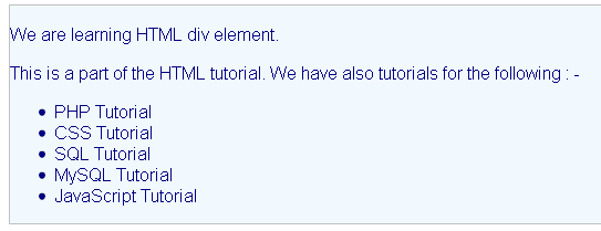 html div element
