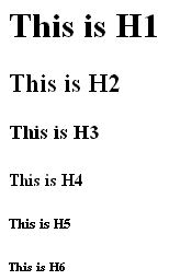 html heading elements