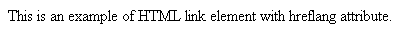 html hreflang attribute with link