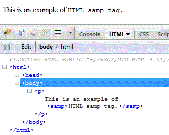 html samp element