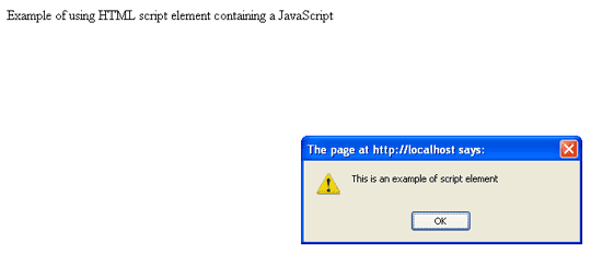 html script element containing a JavaScript