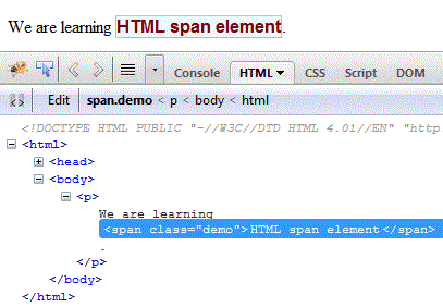 html span tag