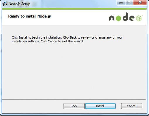 install node msi version on windows step6