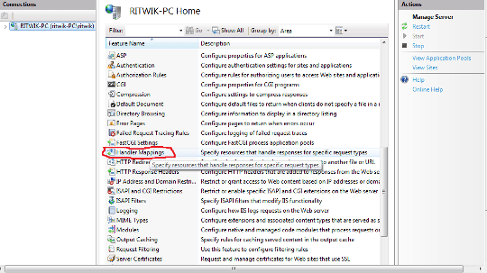 iis handler mappings