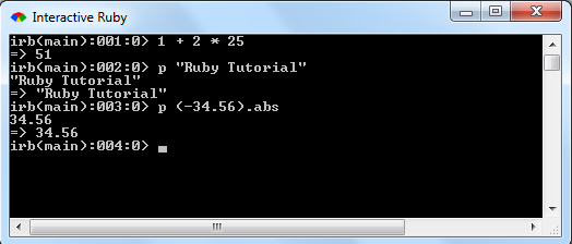 interactive ruby prompt in windows