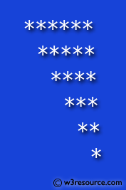 Java conditional statement Exercises: Generate a following *'s triangle 