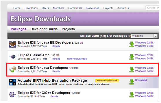 java runtime environment for eclipse download