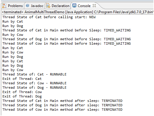 java defining,instiating and starting threads image1